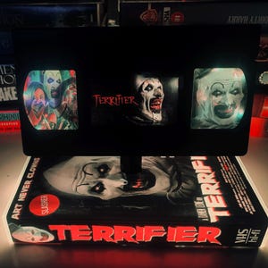 Terrifier VHS Lamp, Horror VHS Movie Lamp,  Lamp Tapes 80s 90s, Retro VHS Lamp, , Amazing Gift for Any Movie Fan