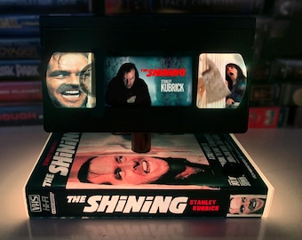 The Shining VHS Lamp:Handmade Retro Movie Night Light