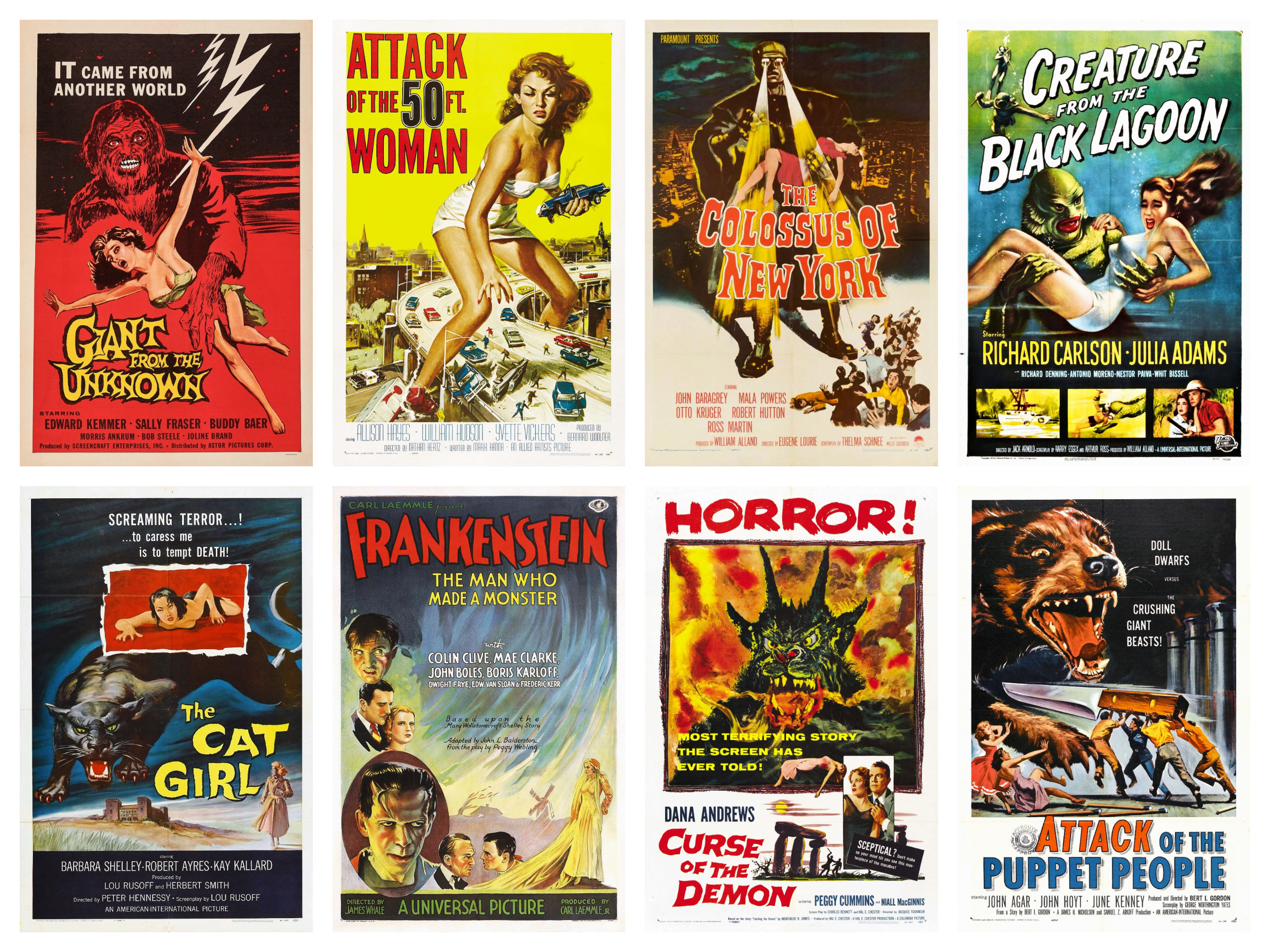 ヴィンテージホラー映画ポスター50枚：カルト映画の名作プリント