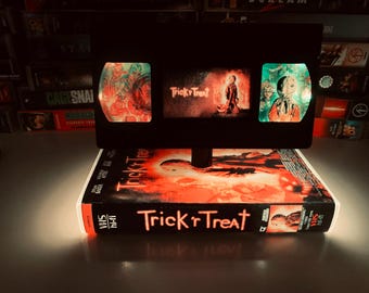 Trick'r Treat VHS Table Lamp,Horror Movie Decor, decor 80s 90s Nostalgia, Night Light