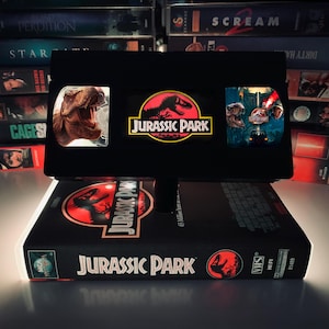 Jurassic Park VHS Lamp, VHS Movie Table Lamp, Tapes 80s 90s, Night Light Table Lamp, Amazing Gift for Any Movie Fan