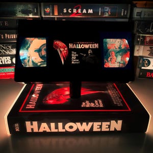 Michael Myers VHS Lamp, Halloween Horror Movie Night Light, Retro 80s 90s VHS Decor, Horror Movie Gift for Horror Fans