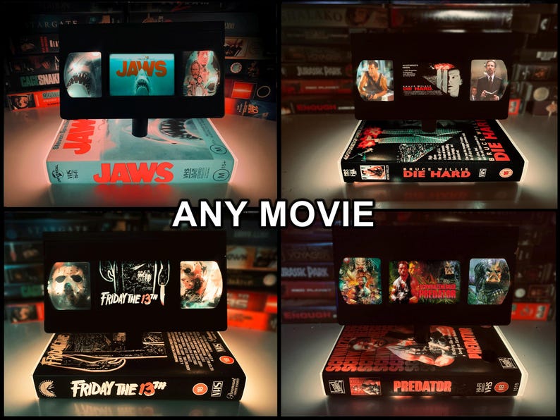 Friday the 13th VHS Lamp, Jason Handmade Retro Horror Movie Decor image 8