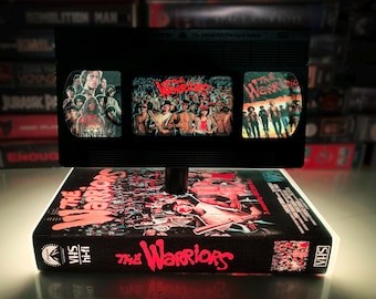 The Warriors VHS Table Lamp – Retro Movie Light, 80s Film Decor, Handmade Movie Gift