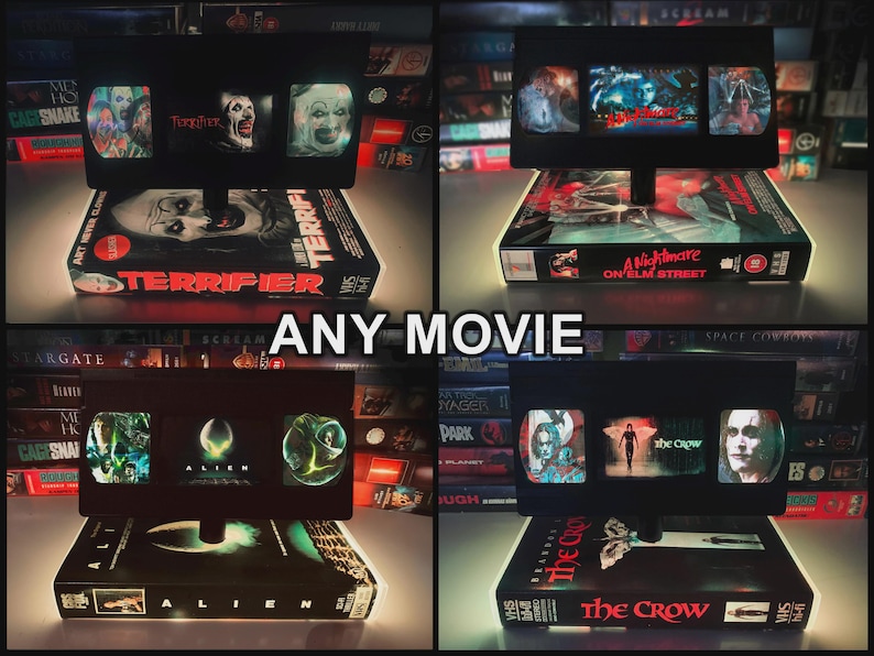 Friday the 13th VHS Lamp, Jason Handmade Retro Horror Movie Decor image 7
