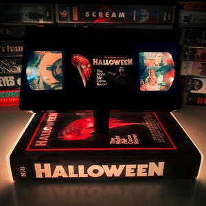 Michael Myers VHS Lamp, Halloween Horror Movie Night Light, Retro 80s 90s VHS Decor, Horror Movie Gift for Horror Fans