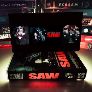 Saw VHS Lamp, Horror VHS Movie Lamp,  Lamp Tapes 80s 90s, Retro VHS Lamp, , Amazing Gift for Any Movie Fan