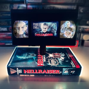 Hellraiser VHS Lamp:Retro 80s Horror Movie Gift, Color Changing LED