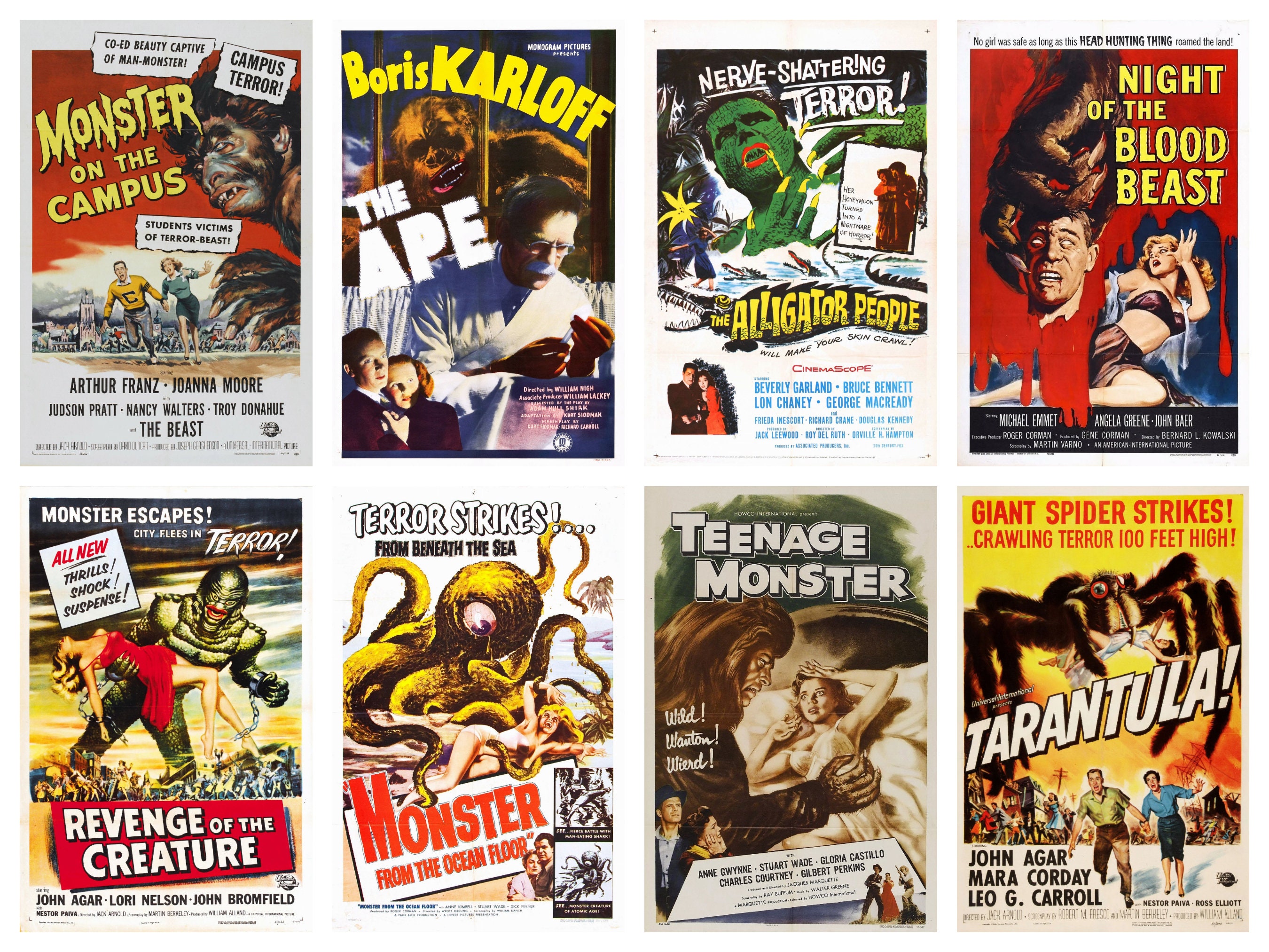 ヴィンテージホラー映画ポスター50枚：カルト映画の名作プリント