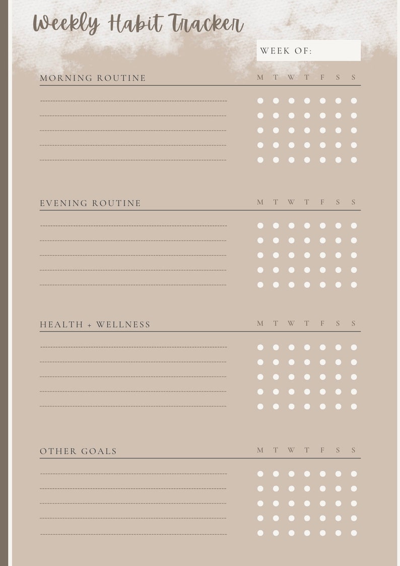 Weekly and Monthly Habit Tracker- Multiple Options - Etsy
