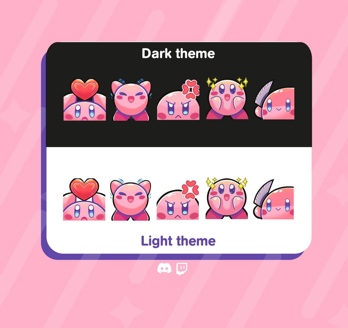 KIRBY EMOTES (5) / Twitch / Discord / Youtube / Cute Kirby Emote Pack ...