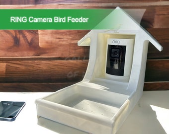 Ring Smart Camera Comedero para pájaros / Observador de aves / Cámara NO incluida / Pajarera, Transmisión de video en vivo, Carga de cámara en la nube / Amigo de observación de la casa