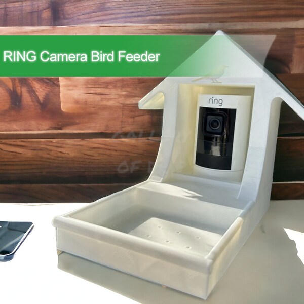 Ring Smart Camera Mangeoire pour oiseaux | Observateur d'oiseaux | Appareil photo NON inclus | Cabane à oiseaux, flux vidéo en direct, téléchargement avec une caméra cloud | Copain qui garde la maison