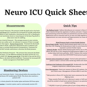 Neuro ICU Quick Sheet