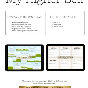 Vision Board Template: Manifest Your Higher Self (Digital Download)