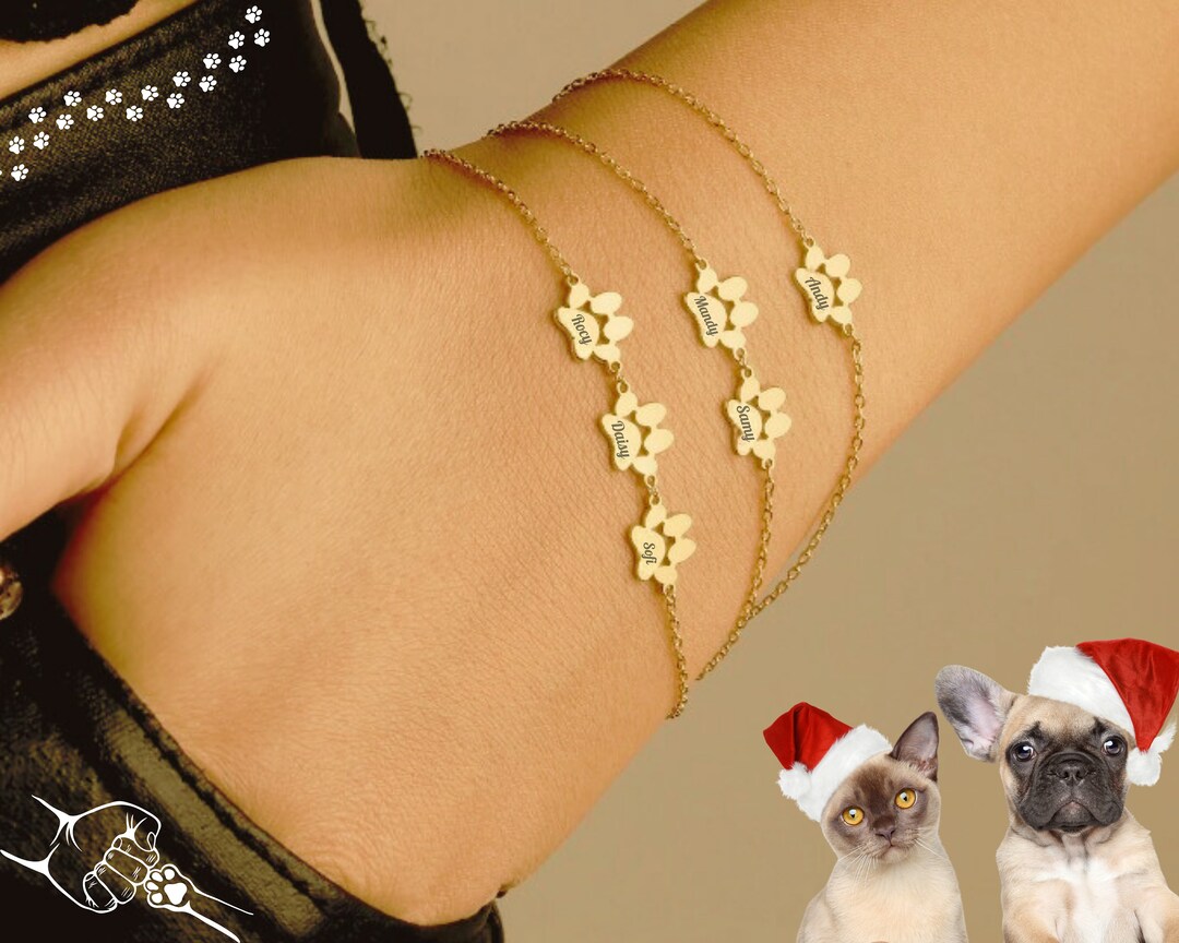 Paw Print In My Heart Charm Bracelet Silver Dog Cat Pet Loss Memorial Gift Paws