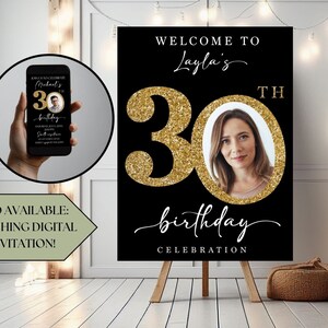 Custom 30th Birthday Party Welcome Sign 30th Birthday Celebration 30th Birthday Party Decoration Personalized Birthday Party Welcome Sign