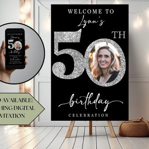 Custom 50th Birthday Party Welcome Sign 50th Birthday Celebration 50th Birthday Party Decoration Personalized Birthday Party Welcome Sign