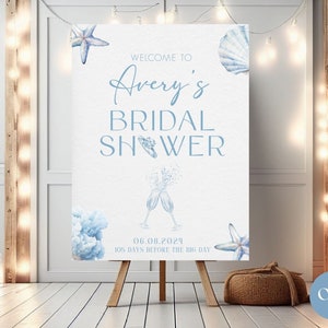 Coastal Bridal Shower Custom Sign Toast On The Coast Welcome Sign Bridal Shower Welcome Sign Bridal Shower Party Sign Bridal Shower Decor