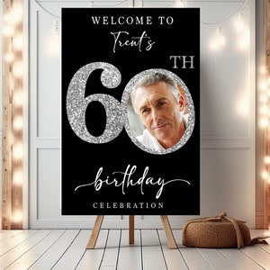 Custom 60th Birthday Party Welcome Sign 60th Birthday Celebration 60th Birthday Party Decoration Personalized Birthday Party Welcome Sign