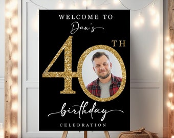 Custom 40th Birthday Party Welcome Sign 40th Birthday Celebration 40th Birthday Party Decoration Personalized Birthday Party Welcome Sign