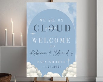 Baby Shower Welcome Sign Cloud Nine Theme Custom Baby Shower Welcome Sign Couples Baby Shower Party Welcome Sign Elegant Sign Baby Shower