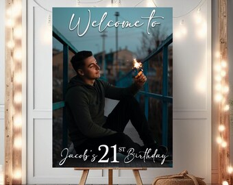 Custom 21st Birthday Party Welcome Sign 21st Birthday Celebration 21st Birthday Party Decoration Personalized Birthday Party Welcome Sign