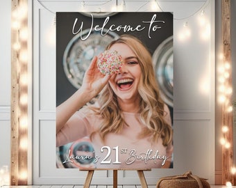21st Birthday Party Custom Welcome Sign 21st Birthday Celebration 21st Birthday Party Decoration Personalized Birthday Party Welcome Sign