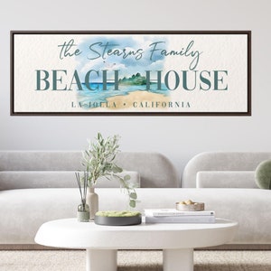 Custom Beach House Sign Personalized Family Name Coastal Decor Nautical Wall Art Beach Cottage Gift Housewarming Gift Beach House Decor