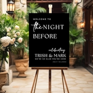 The Night Before Custom Rehearsal Dinner Welcome Sign Custom Wedding Rehearsal Personalized Welcome Sign Rehearsal Wedding Dinner Sign