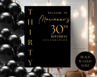 Letrero de bienvenida para fiesta de cumpleaños personalizado, cualquier celebración de cumpleaños, letrero de decoración de cumpleaños, letrero de bienvenida para fiesta de cumpleaños personalizado, 40.° cumpleaños, 50.° cumpleaños