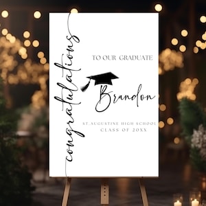 Graduation Party Welcome Sign Template, Welcome Graduation Party Sign