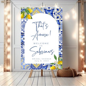 Thats Amore Bridal Shower Welcome Sign Custom Bridal Shower Sign Bridal Shower Party Sign Elegant Welcome Sign Bridal Shower Decoration