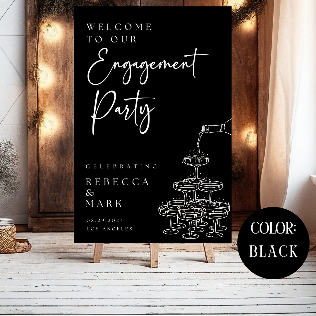 Custom Engagement Party Welcome Sign Engagement Entrance Party Sign ...