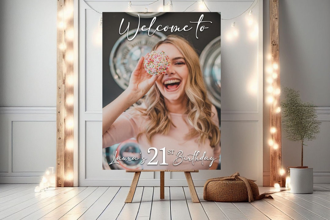 21st Birthday Party Custom Welcome Sign 21st Birthday Celebration 21st ...