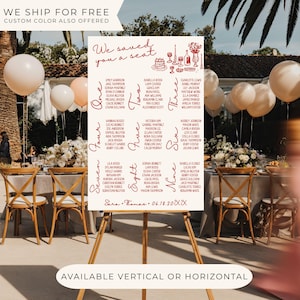 We Saved You a Seat | Hand Drawn Wedding Seating Chart Sign | Elegant Reception, Engagement & Rehearsal Dinner Decor