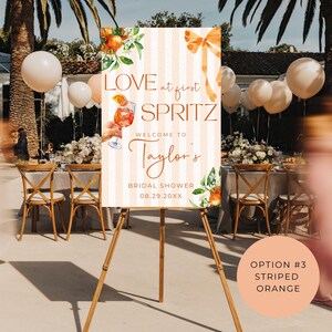 Love At First Spritz Bridal Shower Welcome Sign | Aperol Spritz Bridal Shower Decor | Italian Cocktail Theme Shower | Summer Bridal Shower