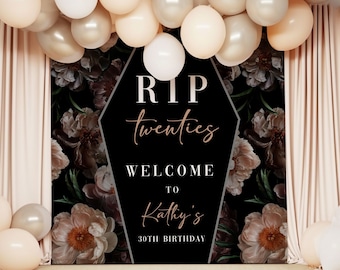 RIP 20s Birthday Backdrop Welcome Party Tapestry 30th Birthday