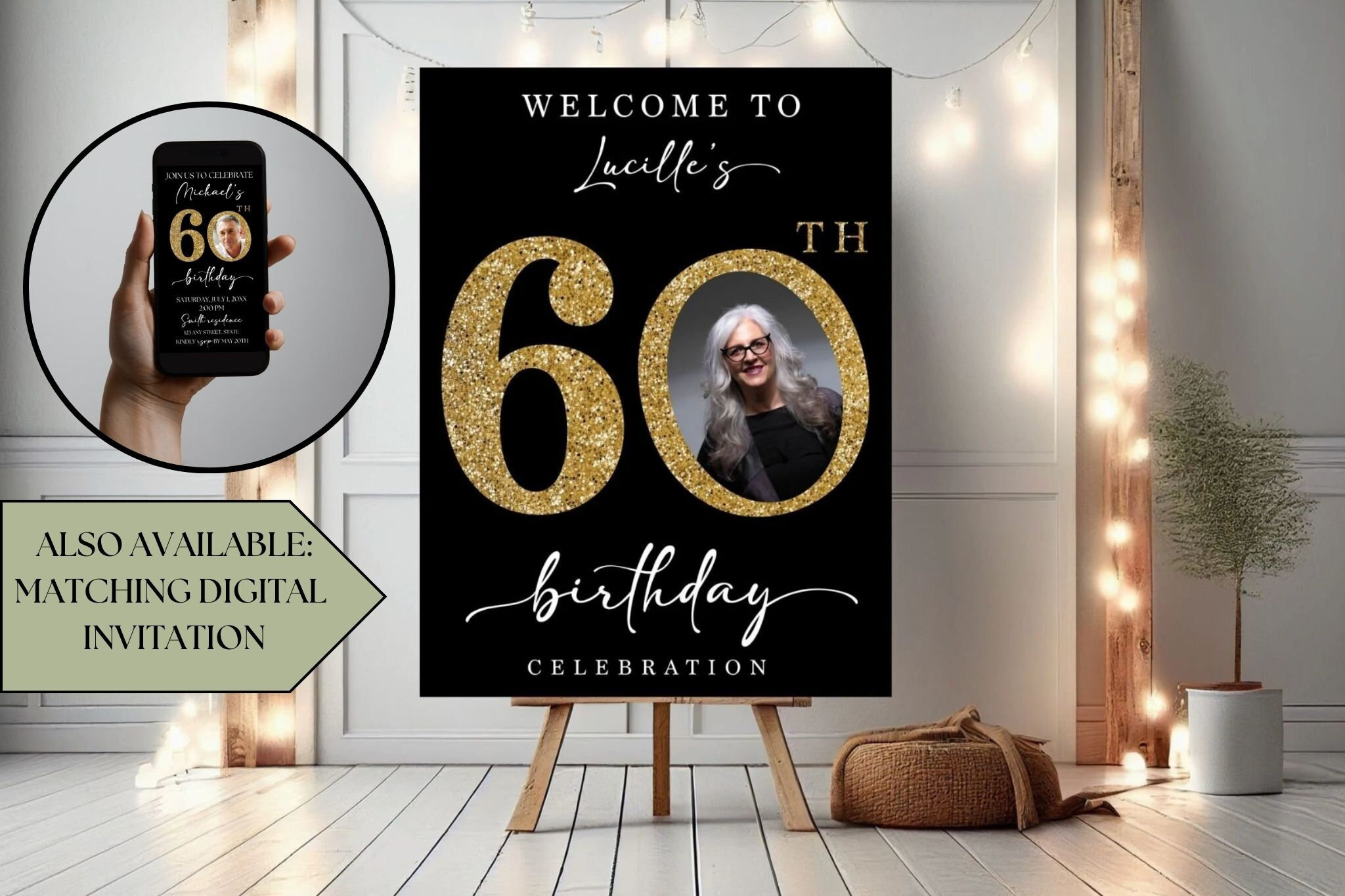 Custom 60th Birthday Party Welcome Sign 60th Birthday Celebration 60th ...