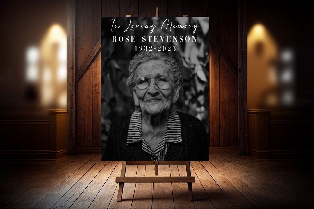 In Loving Memory Memorial Portrait for Funeral Service Memorial ...