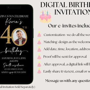 Custom 50th Birthday Party Welcome Sign 50th Birthday Celebration 50th Birthday Party Decoration Personalized Birthday Party Welcome Sign image 3
