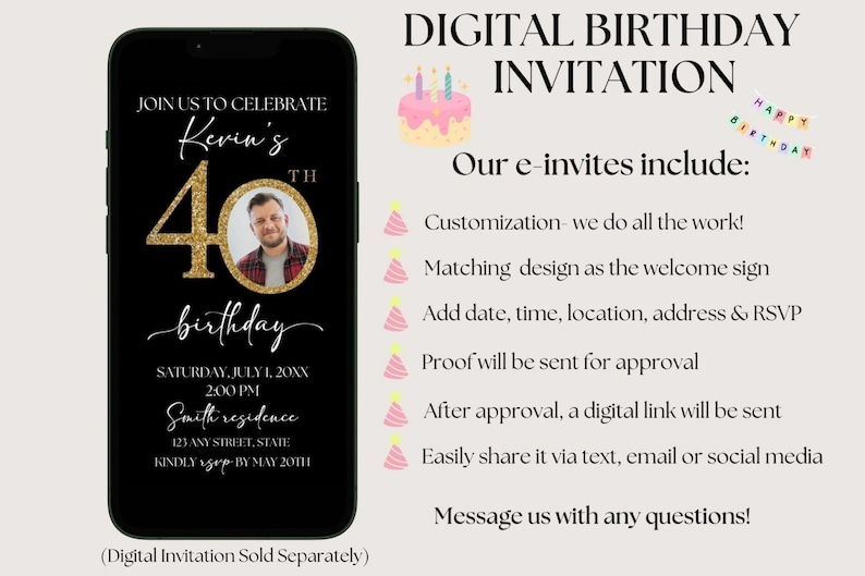 Custom 50th Birthday Party Welcome Sign 50th Birthday Celebration 50th Birthday Party Decoration Personalized Birthday Party Welcome Sign image 3