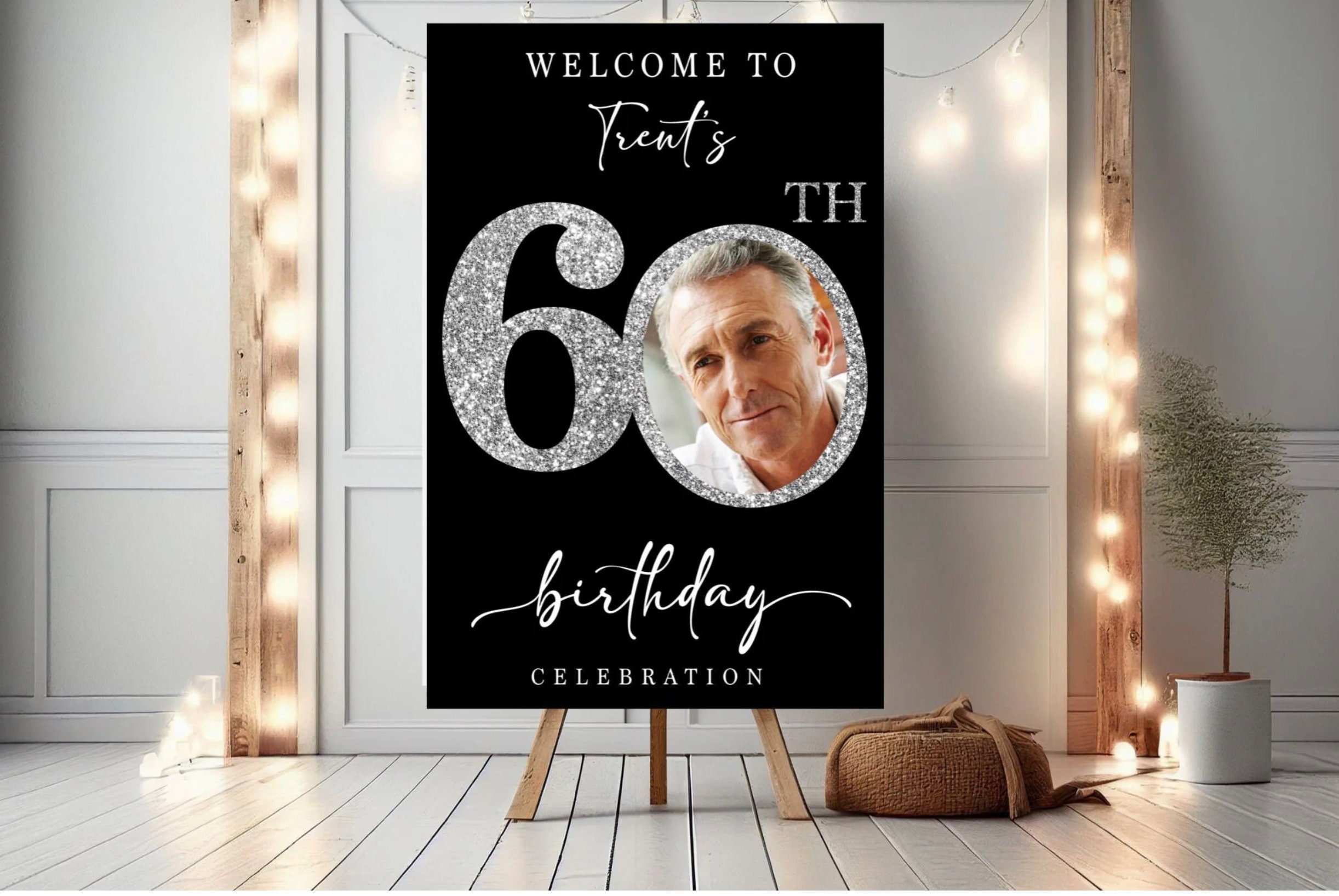 60th Birthday Party Custom Welcome Sign 60th Birthday Celebration 60th ...