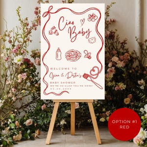 Ciao Baby Welcome Sign | Whimsical Italian Baby Shower Sign | Custom Baby Shower Decor | Hand-Drawn Gender Reveal Party Sign