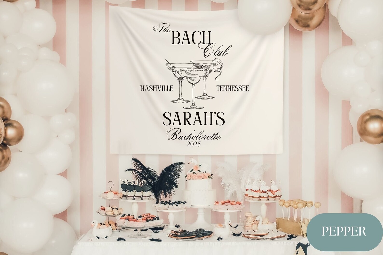 Bach Club Bachelorette Party Backdrop Bachelorette Destination Backdrop ...