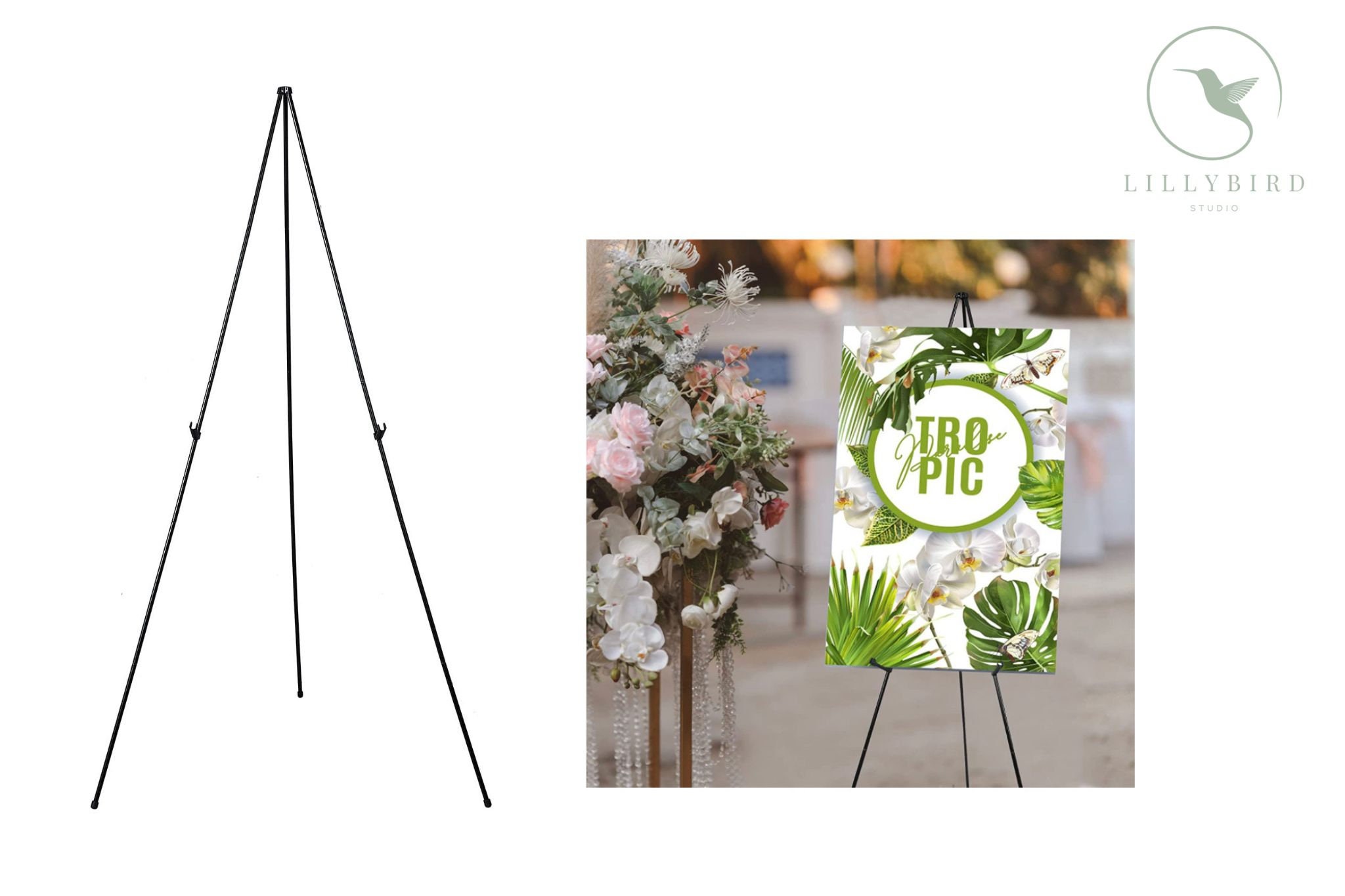 Large 65 Black Metal Easel Stand, Wedding Sign Tripod Stand, Collapsible  Sign Holder, Number Display Floor Stand, Photo Frame Display Stand -   Finland