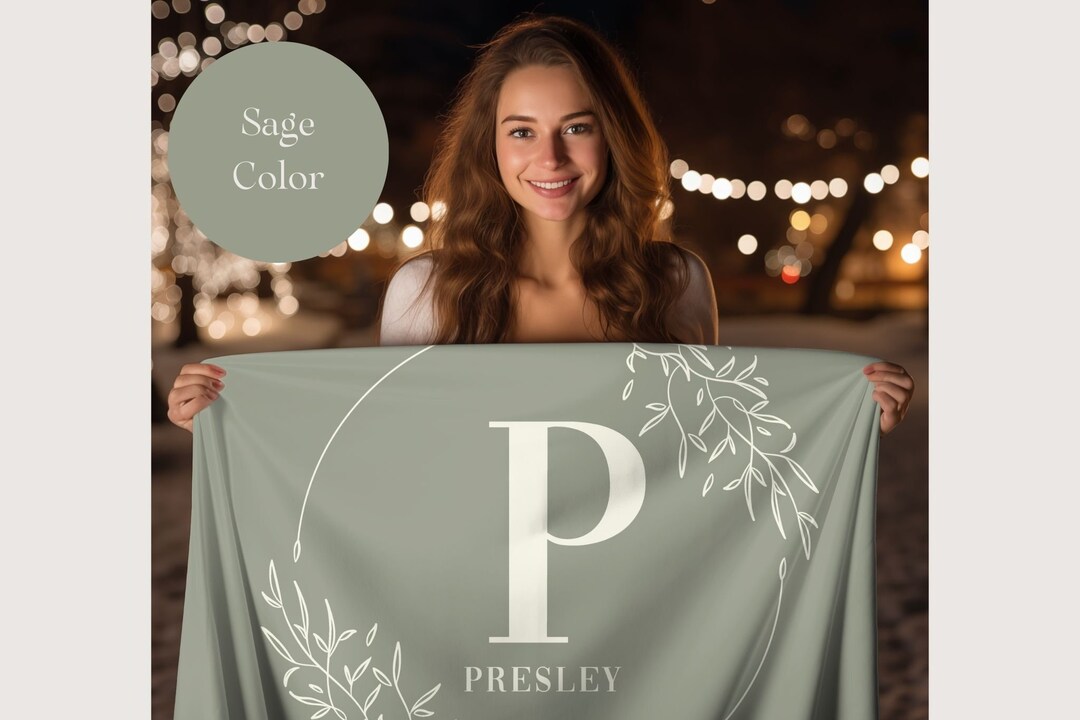 Personalized Monogram Blanket Boho Blanket With Name Velveteen Blanket