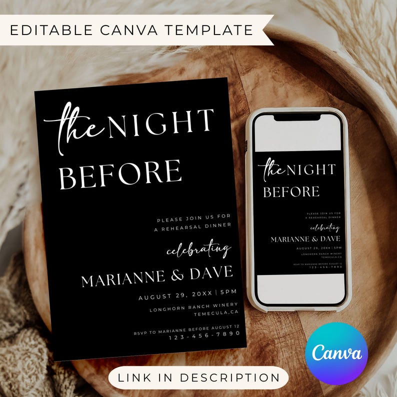 The Night Before Custom Rehearsal Dinner Welcome Sign Custom Wedding Rehearsal Personalized Welcome Sign Rehearsal Wedding Dinner Sign image 4