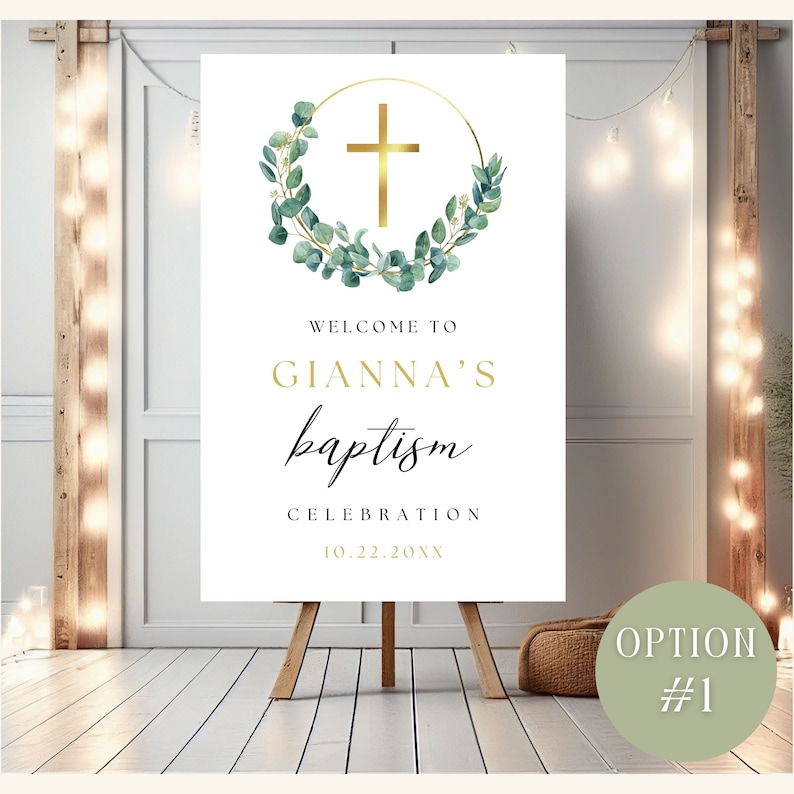 Baptism Welcome Sign Custom Baptism Sign Personalized Girl Baptism Sign ...