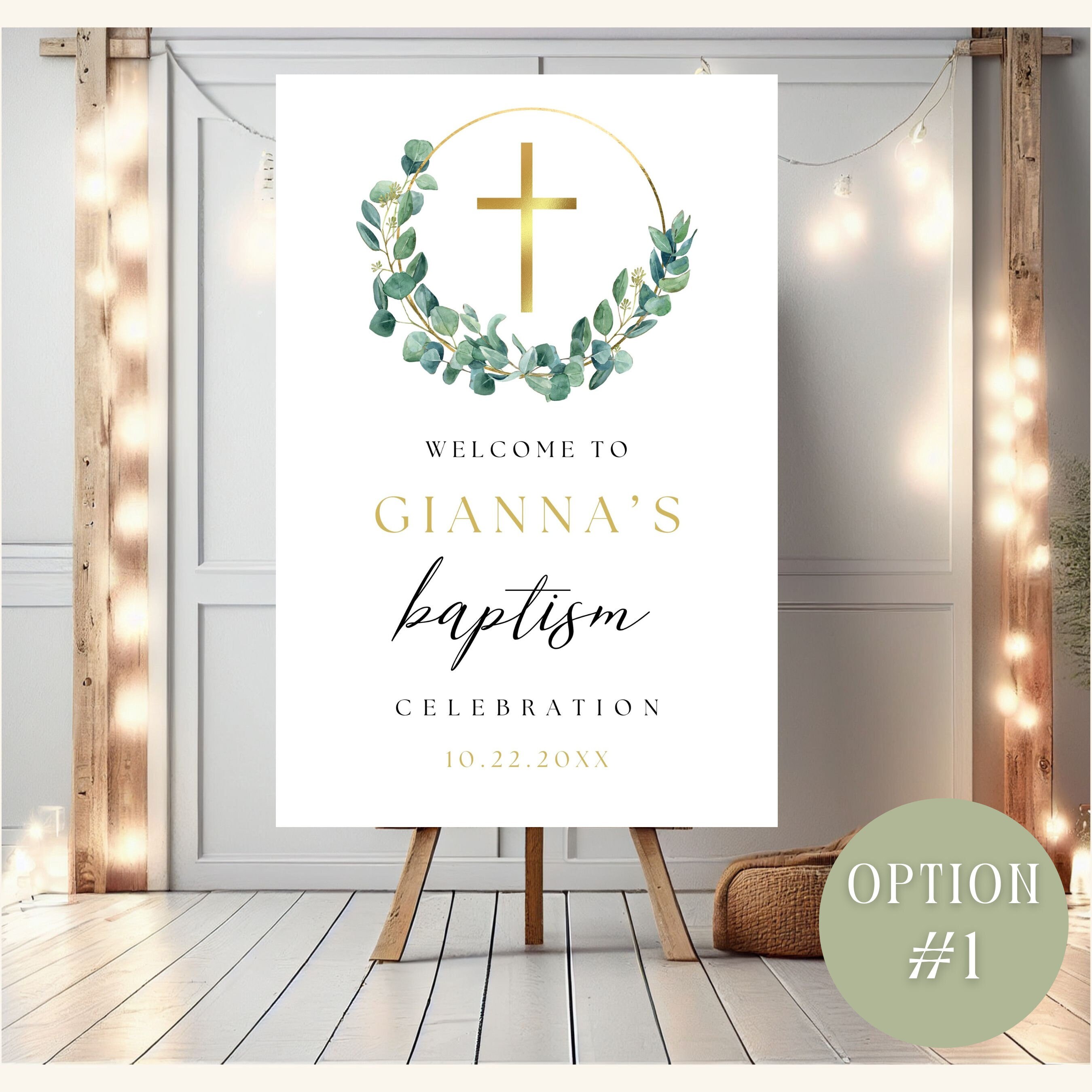 Baptism Welcome Sign Custom Baptism Sign Personalized Girl Baptism Sign ...